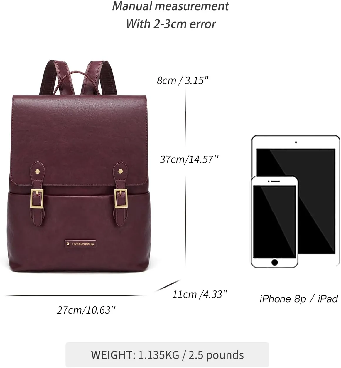 Cnoles Women Leather Backpack Purse Fashion Ladies Vintage Casual Convertible Backpack Bag Travel Daypacks Bags