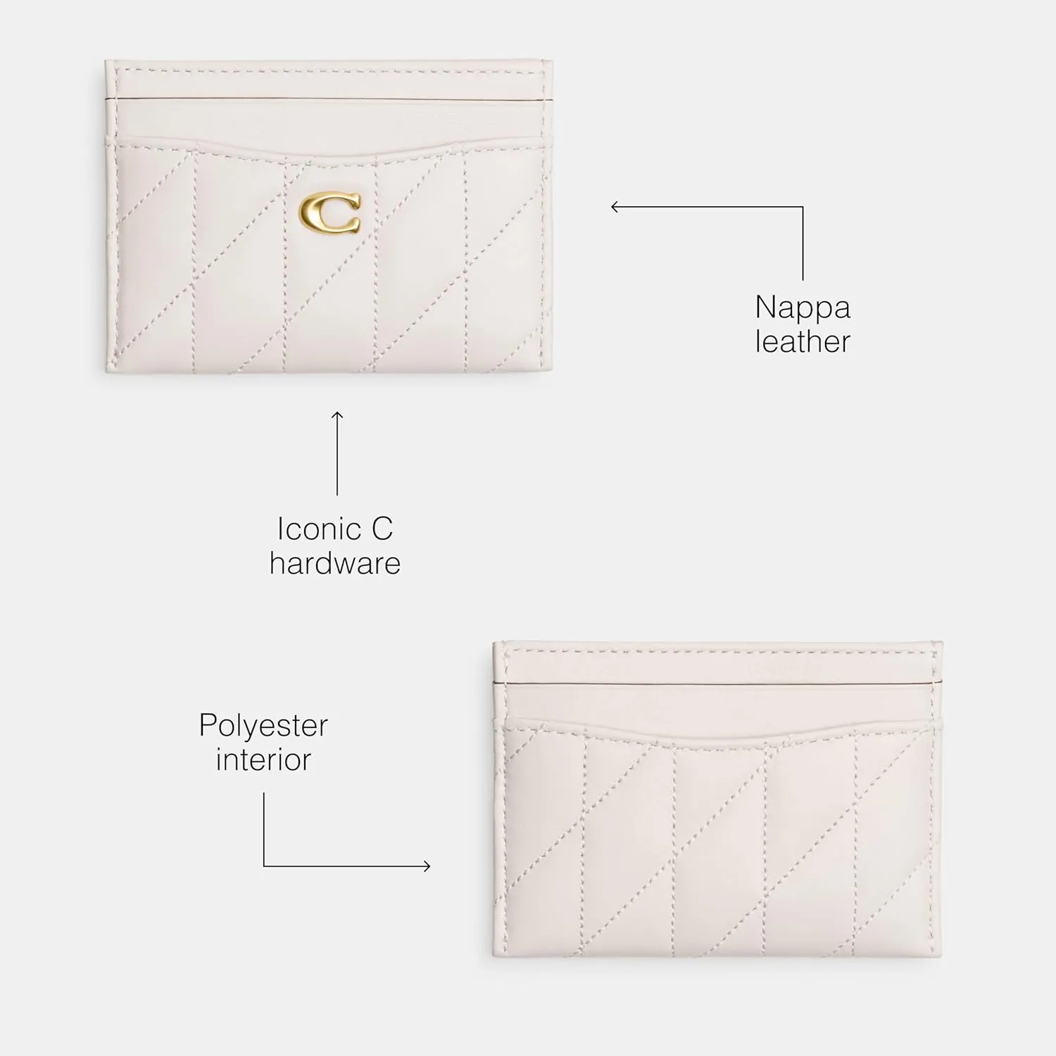 Coach Quilted Pillow Leather Essential Card Case, Chalk