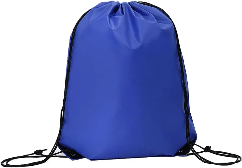 CODOBON 40 Pcs Drawstring Backpack Bulk Draw String Bags Cinch Polyester Bag for Gym Sport, Royal Blue