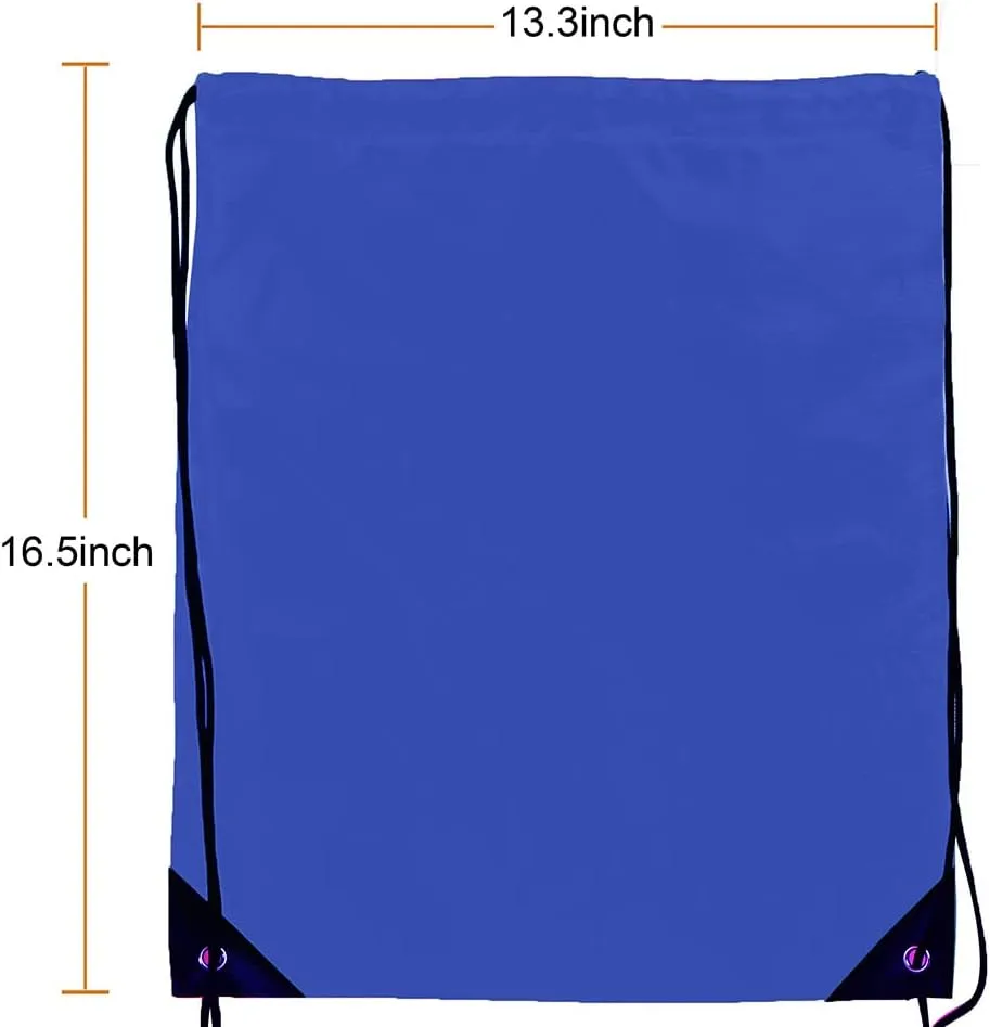CODOBON 40 Pcs Drawstring Backpack Bulk Draw String Bags Cinch Polyester Bag for Gym Sport, Royal Blue