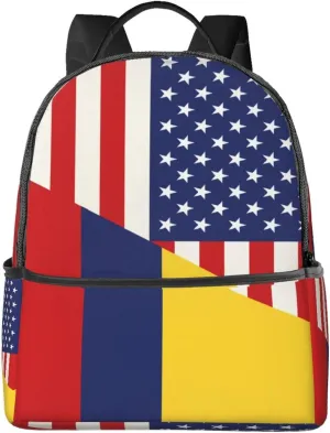 Colombian Colombia American Flag Casual Backpacks Laptop Backpack Carry-on Daypack Sports Travel Rucksack Lightweight Working Bag for Outdoor Hiking Cycling Walking