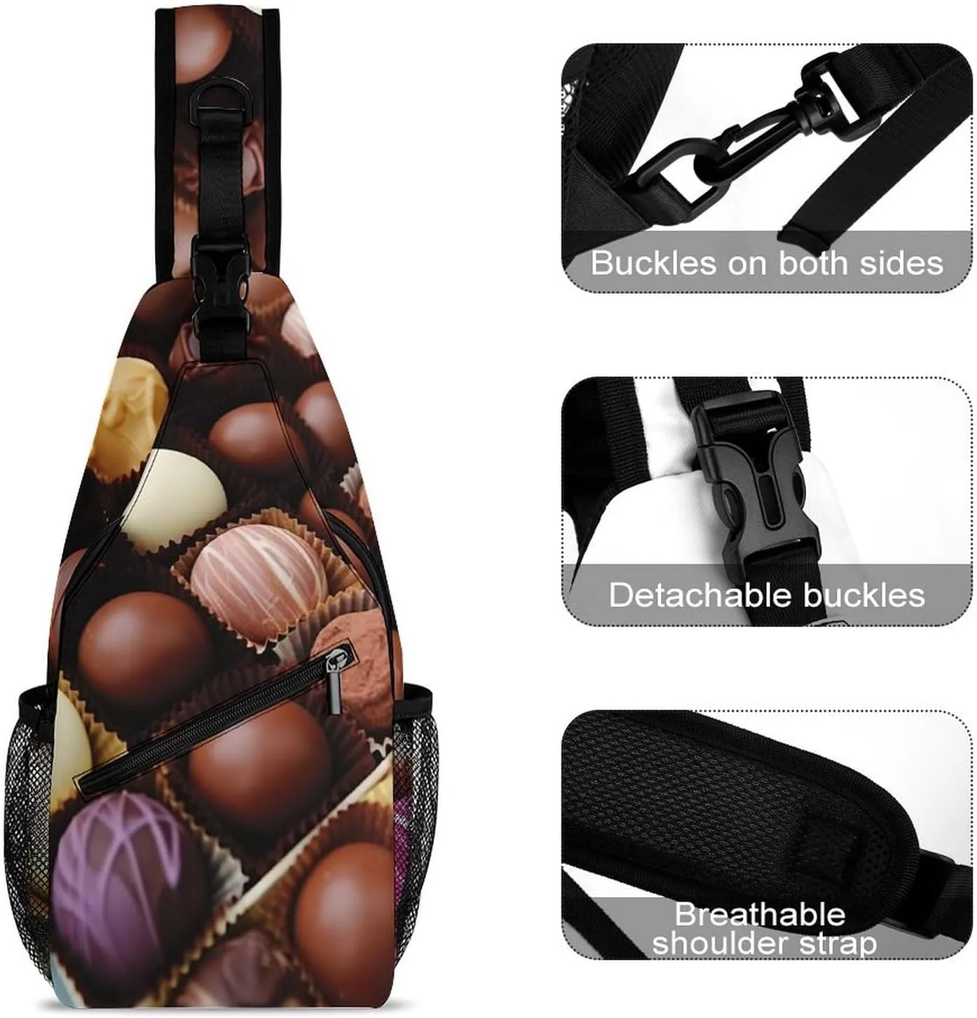 Color Chocolate Sling Bag Crossbody Bags Cross Body Bag Fanny Packs Chest Bags Sling Purses for Travel