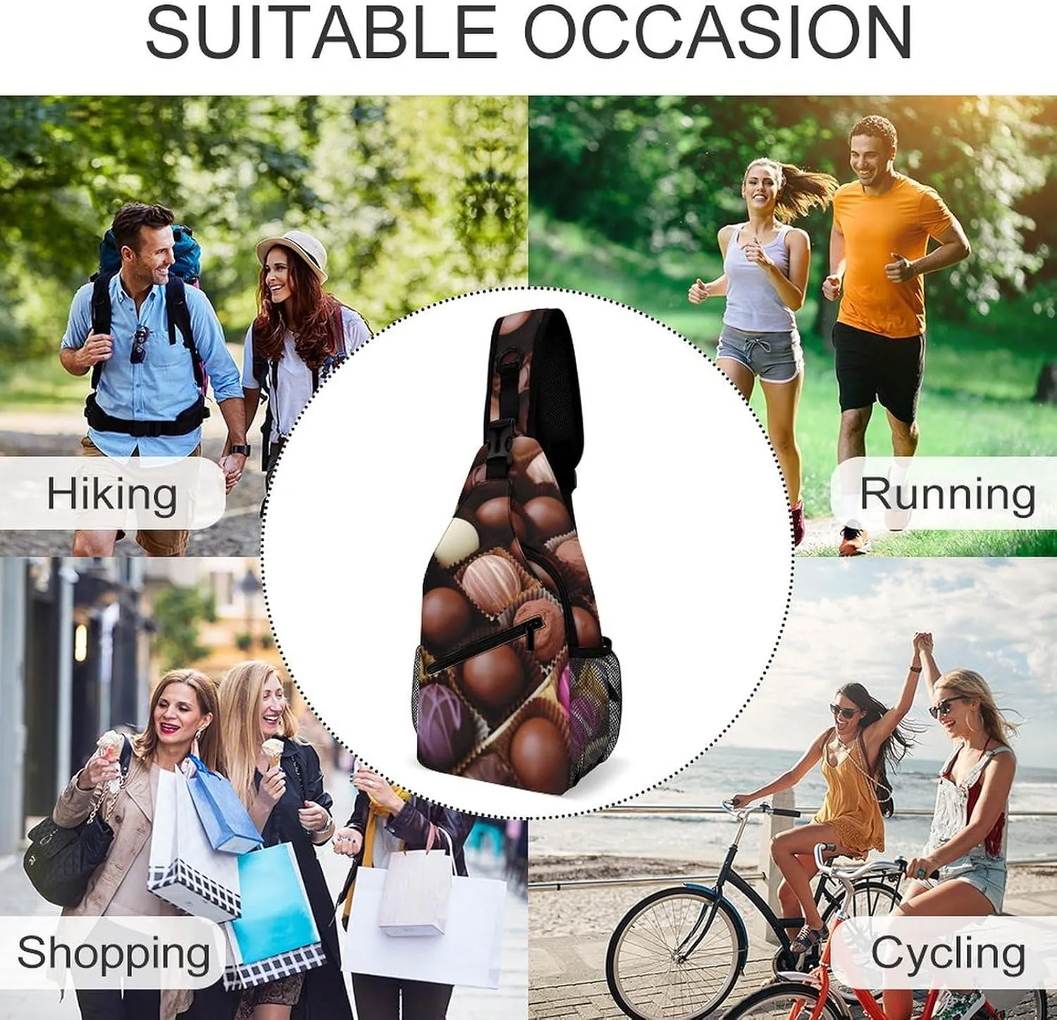 Color Chocolate Sling Bag Crossbody Bags Cross Body Bag Fanny Packs Chest Bags Sling Purses for Travel