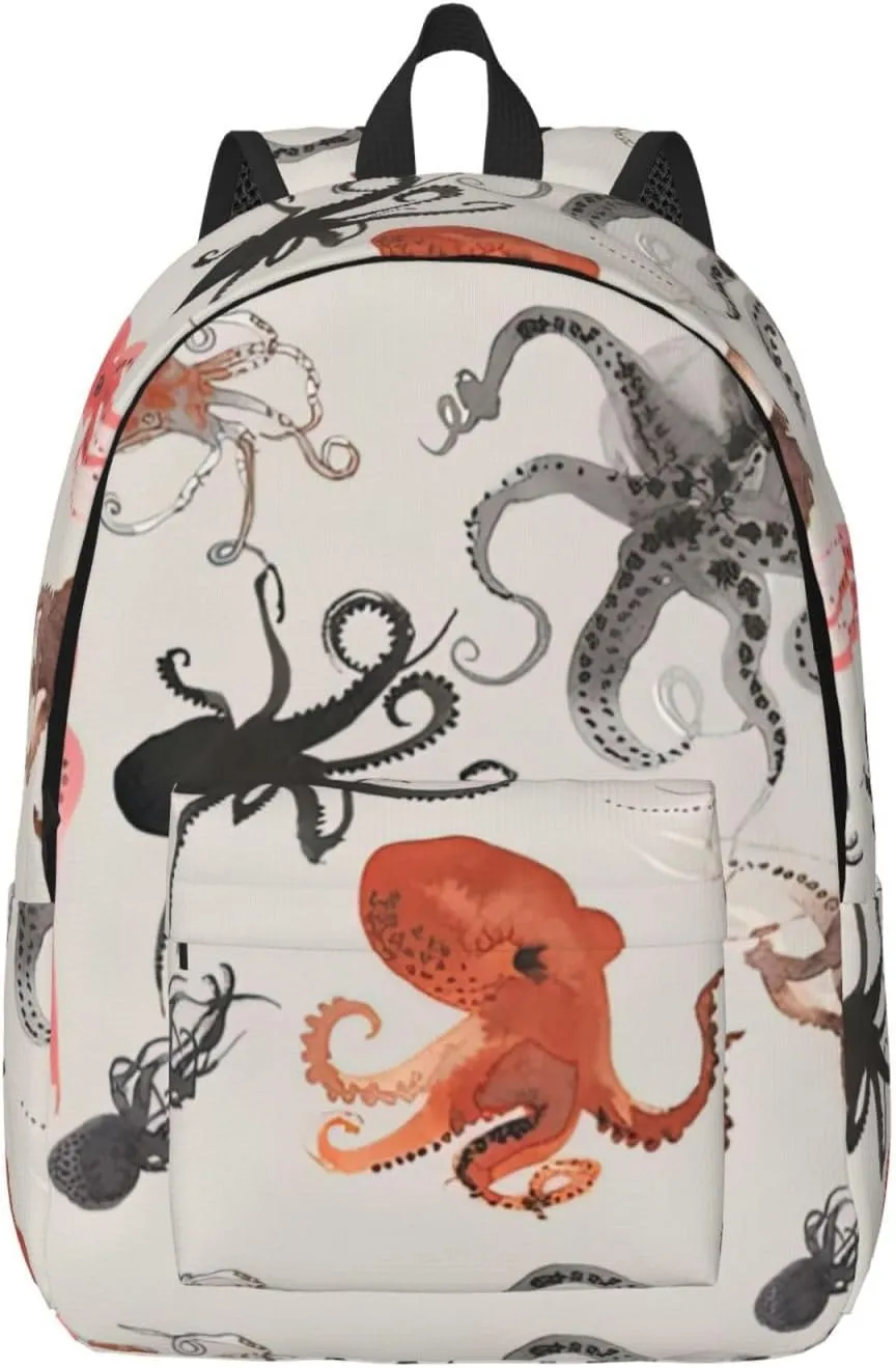 Color octopus Canvas Casual Lightweight Duffel Bag, Fashion Duffel Bag, Unisex Travel Backpack