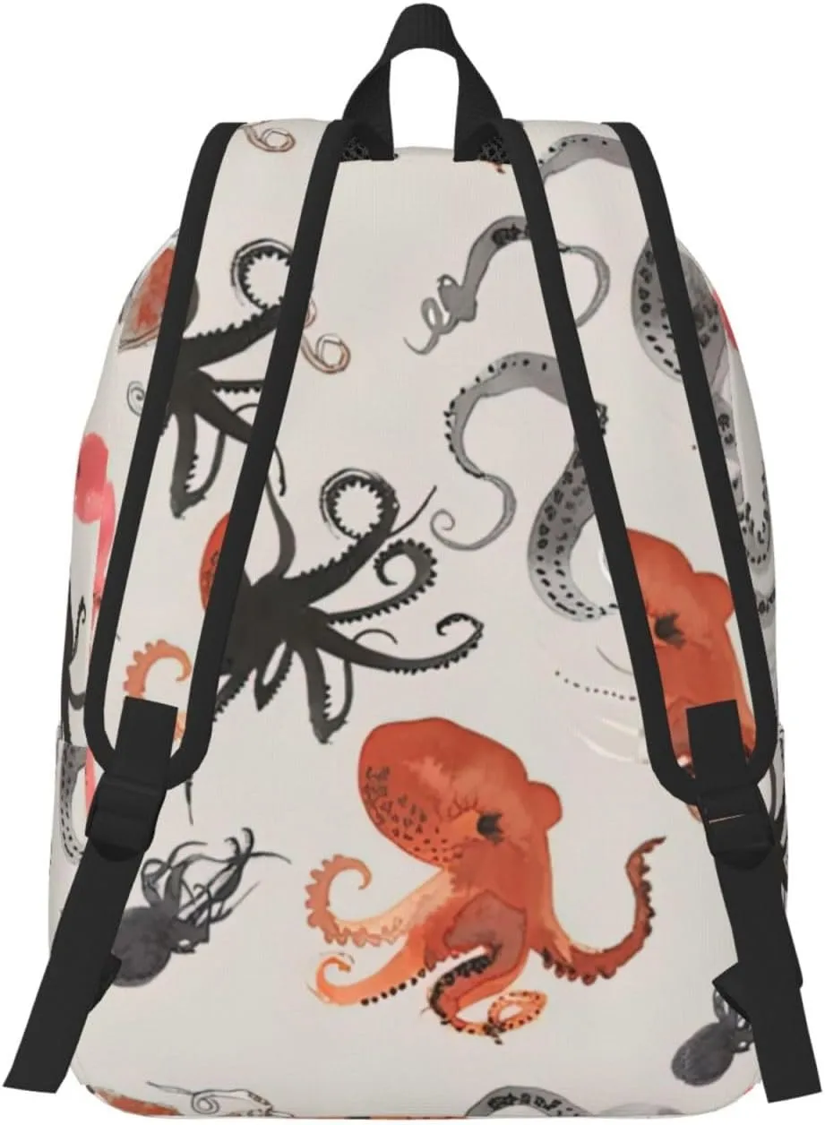 Color octopus Canvas Casual Lightweight Duffel Bag, Fashion Duffel Bag, Unisex Travel Backpack