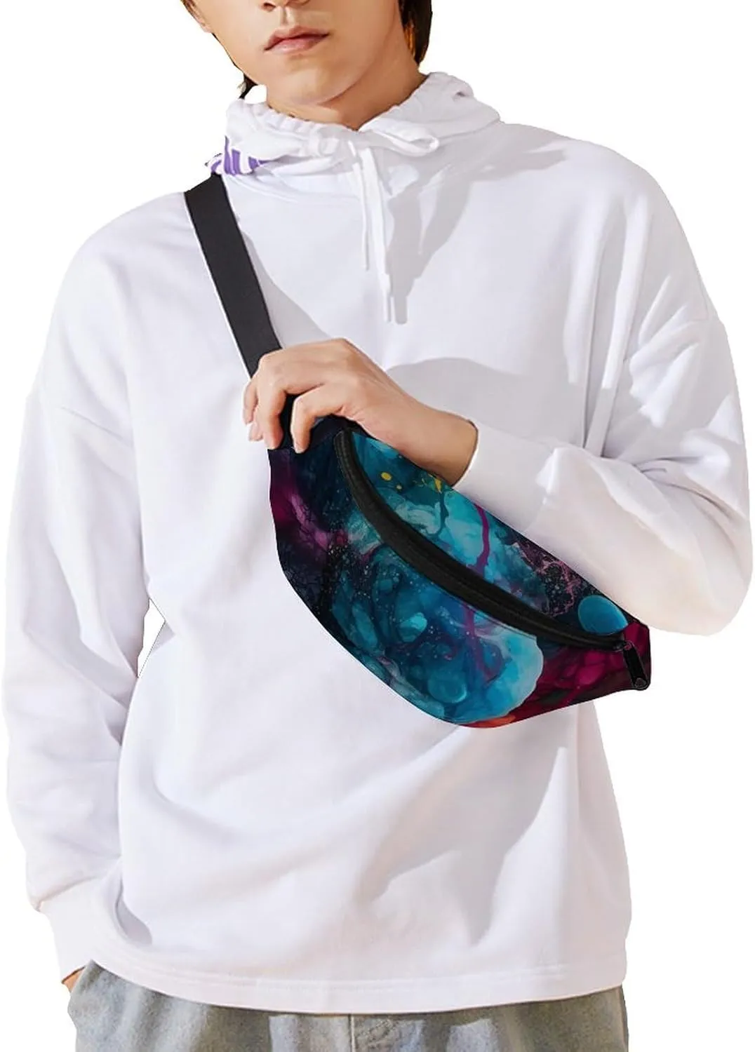 Colorful Art Fanny Pack for Women Men Waist Bag Waterproof Belt Bag with Adjustable Strap