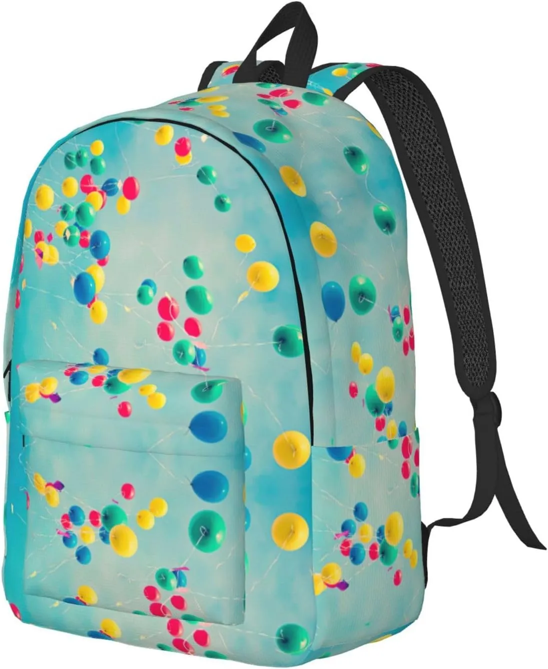 Colorful Balloons Blue Sky Canvas Casual Lightweight Duffel Bag, Fashion Duffel Bag, Casual Daypack, Unisex Travel Backpack