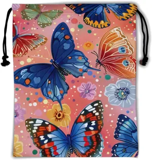 Colorful Butterfly Gymnastics Grip Bag Grip Bags for Gymnasts Summer Blossom Floral Drawstring Grip Bags