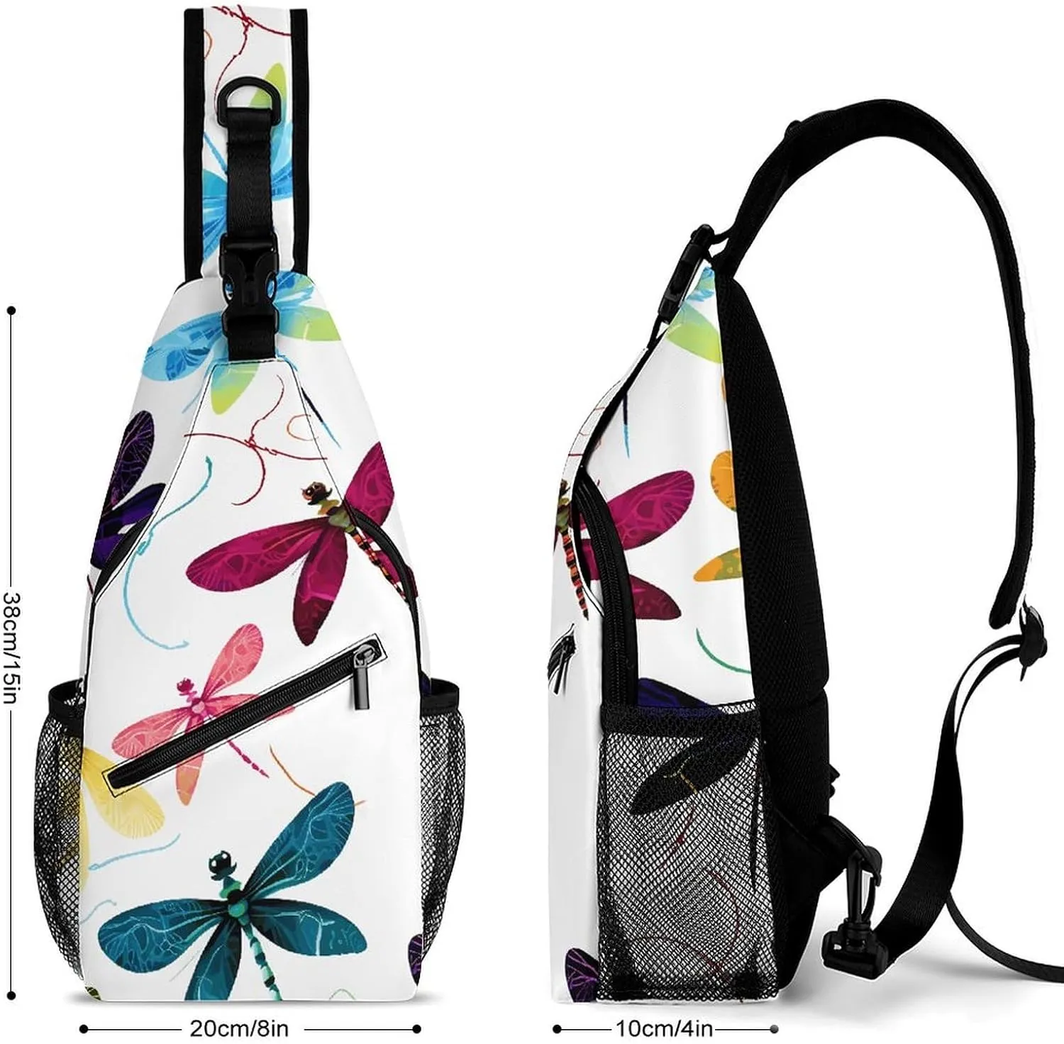 Colorful Dragonfly Sling Bag Crossbody Bags Cross Body Bag Fanny Packs Chest Bags Sling Purses for Travel