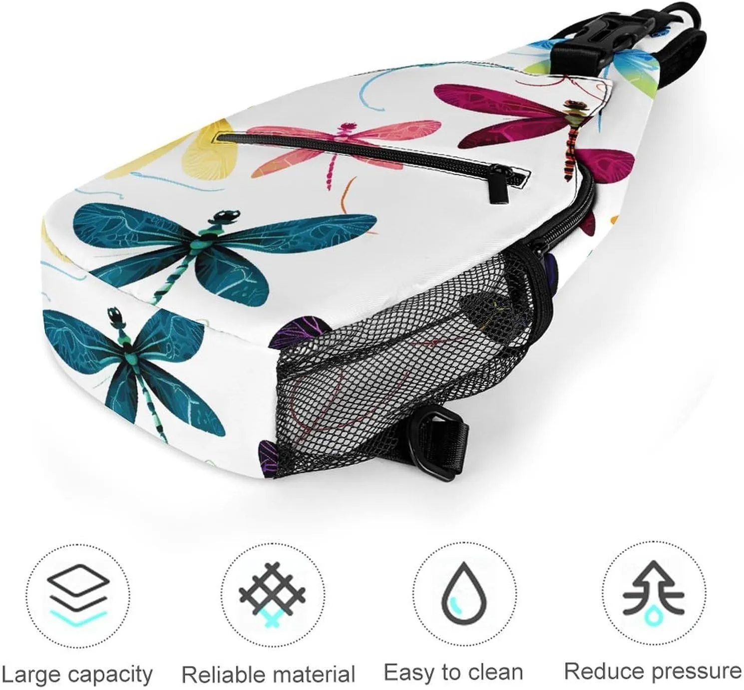 Colorful Dragonfly Sling Bag Crossbody Bags Cross Body Bag Fanny Packs Chest Bags Sling Purses for Travel