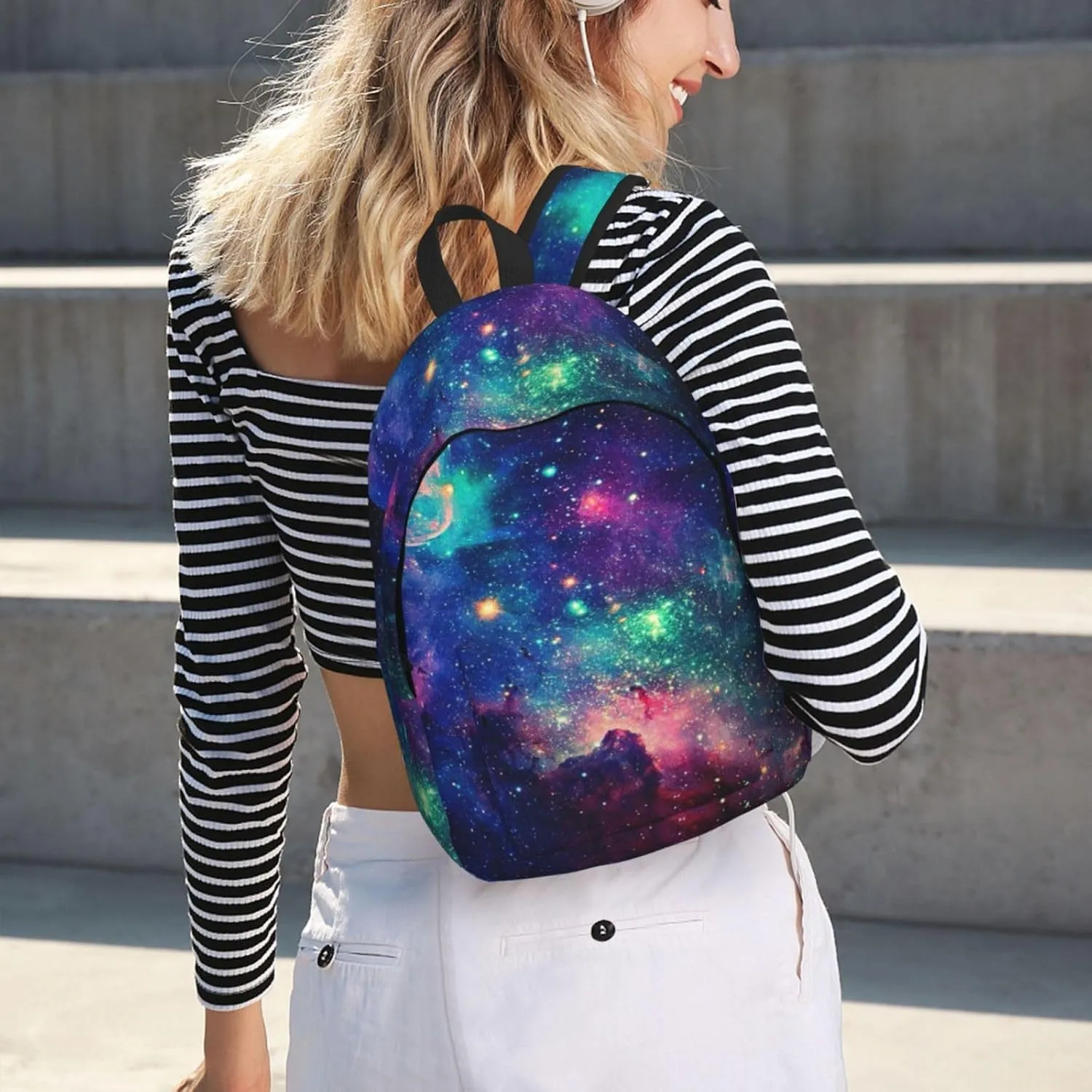 Colorful Galaxy Canvas Casual Lightweight Duffel Bag, Fashion Duffel Bag, Casual Daypack, Unisex Travel Backpack