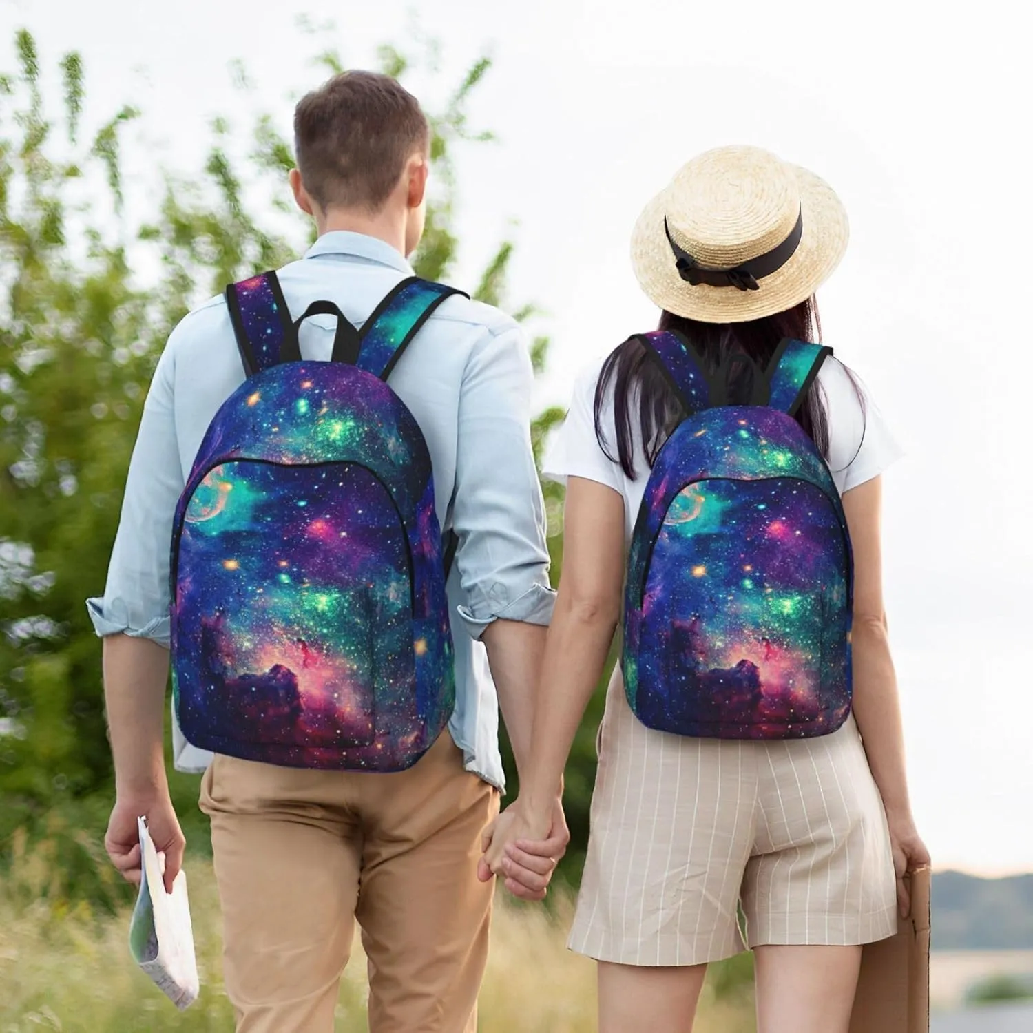 Colorful Galaxy Canvas Casual Lightweight Duffel Bag, Fashion Duffel Bag, Casual Daypack, Unisex Travel Backpack