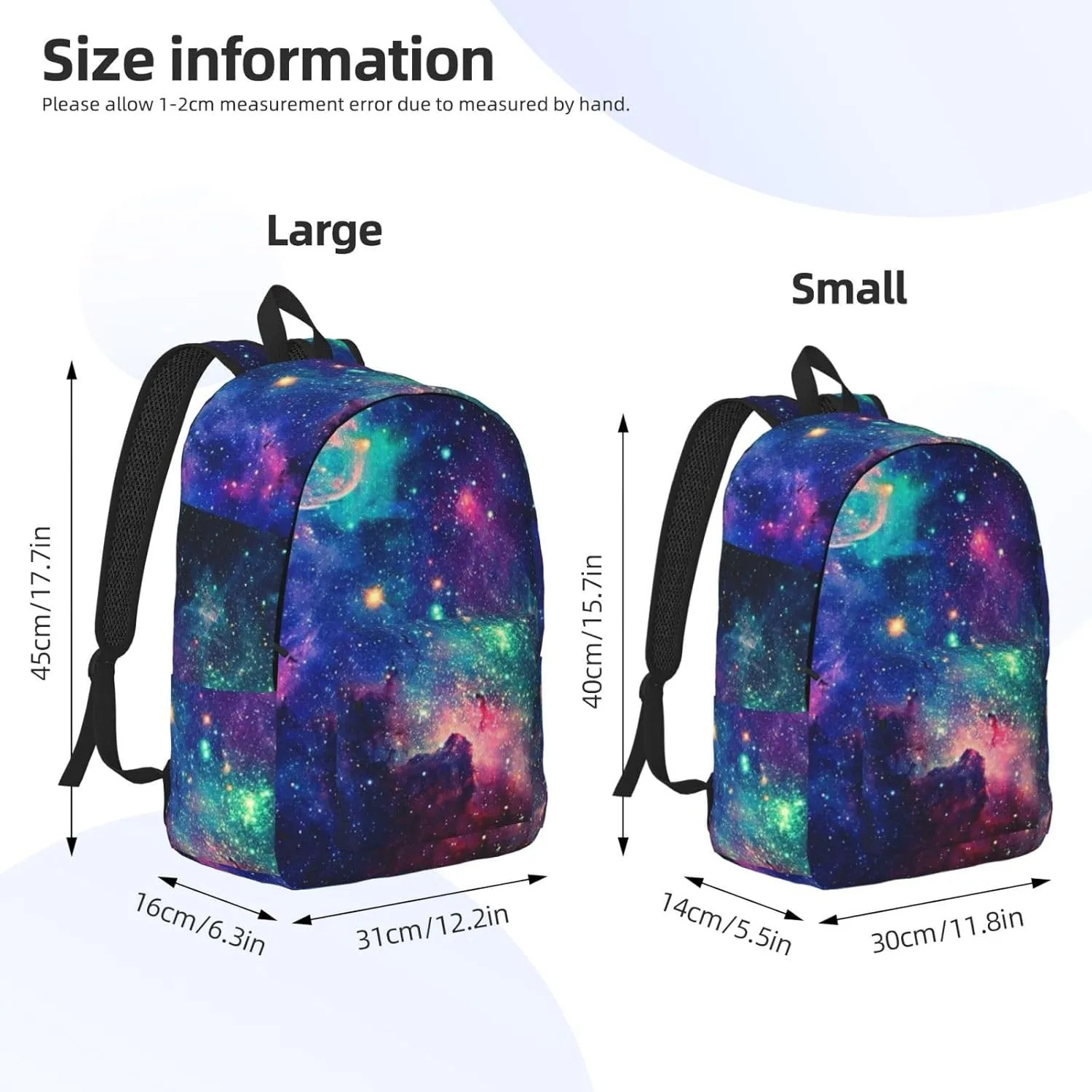 Colorful Galaxy Canvas Casual Lightweight Duffel Bag, Fashion Duffel Bag, Casual Daypack, Unisex Travel Backpack