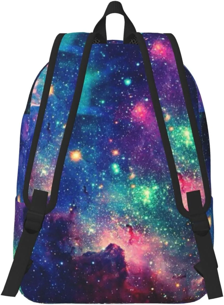Colorful Galaxy Canvas Casual Lightweight Duffel Bag, Fashion Duffel Bag, Casual Daypack, Unisex Travel Backpack