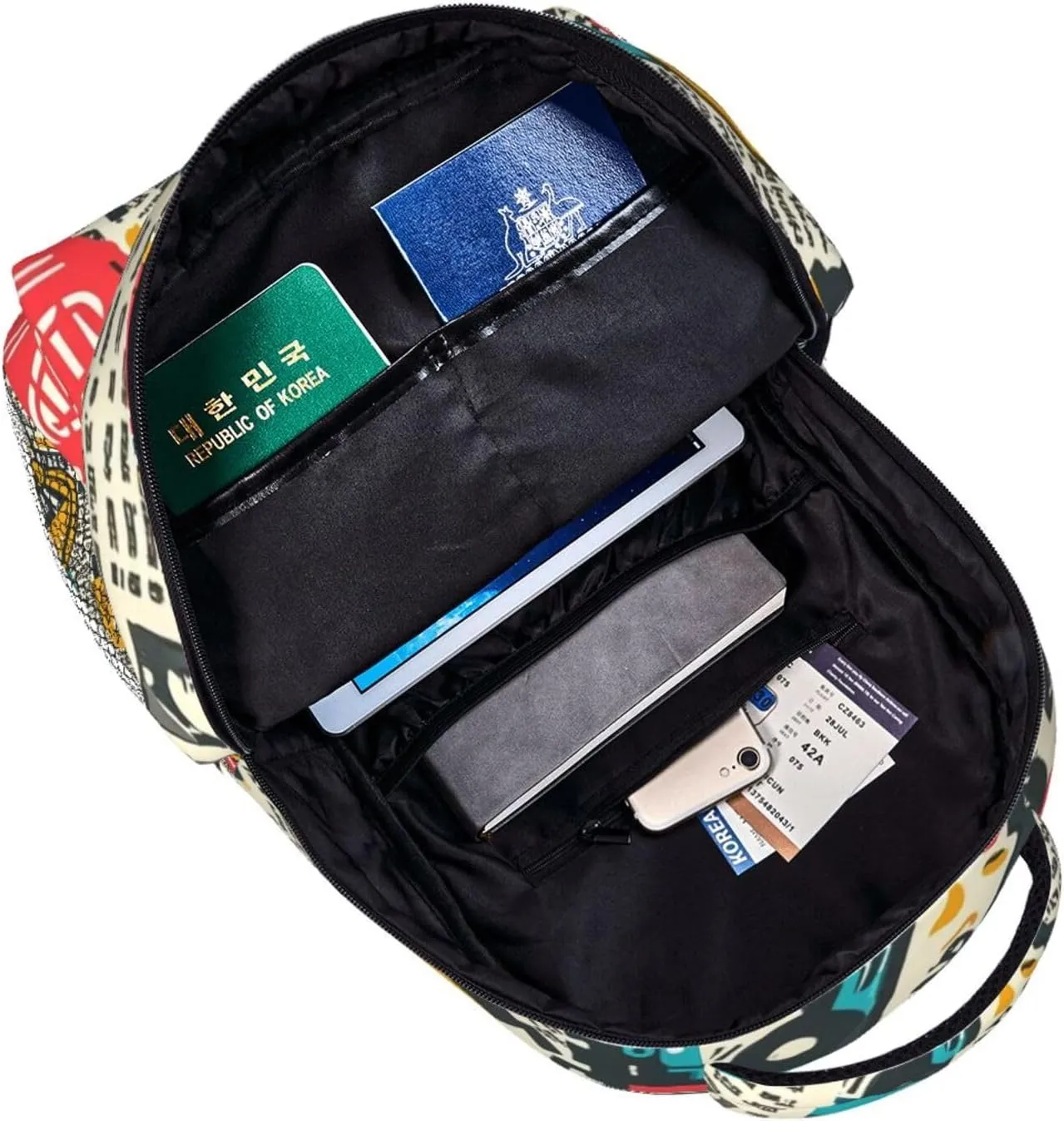 Colorful Newspaper Adult Backpacks 15 Inch Laptop Backpack Travel Bag for Men Women Gifts