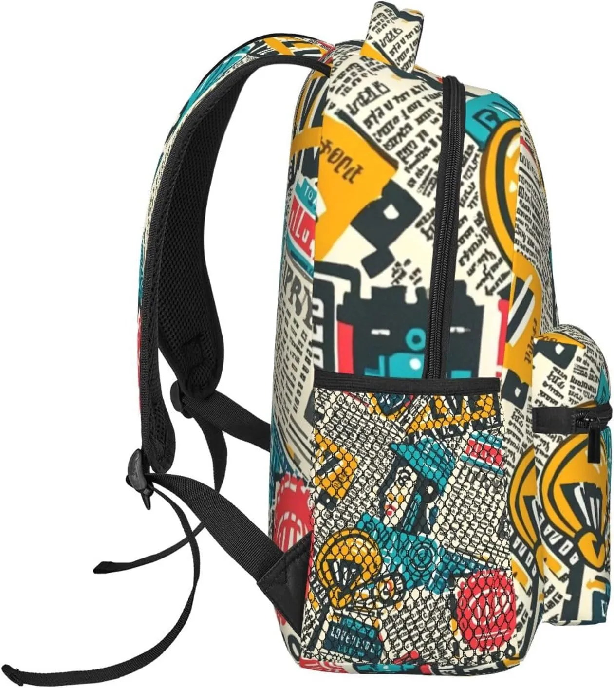 Colorful Newspaper Adult Backpacks 15 Inch Laptop Backpack Travel Bag for Men Women Gifts