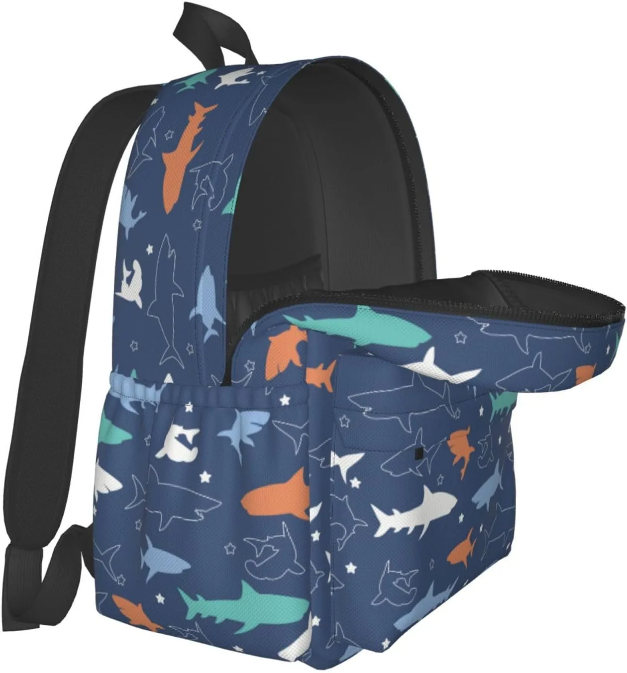 Colorful shark Backpacks 15 Inch Laptop Backpack Multipurpose Double Shoulder Bag for Men Women Gifts