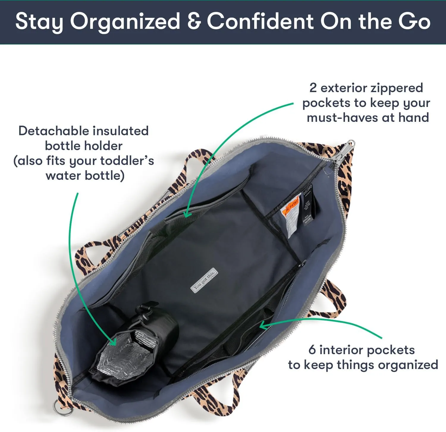 Colugo Diaper Bag Tote, Waterproof Large Baby Diaper Bags, Mommy Maternity Travel Bag, Baby Bags for Mom, Travel Diaper Tote