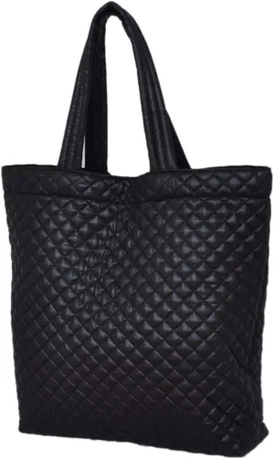 Comfortable light weight quilted Market Tote water repellent Color Black