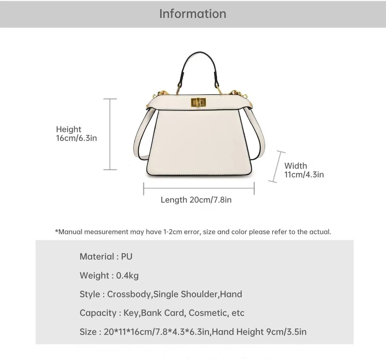 Commuter Crossbody Purse Solid Color Underarm Bag Designer Top Handle Handbag, Leather Satchel with Gold Hardware