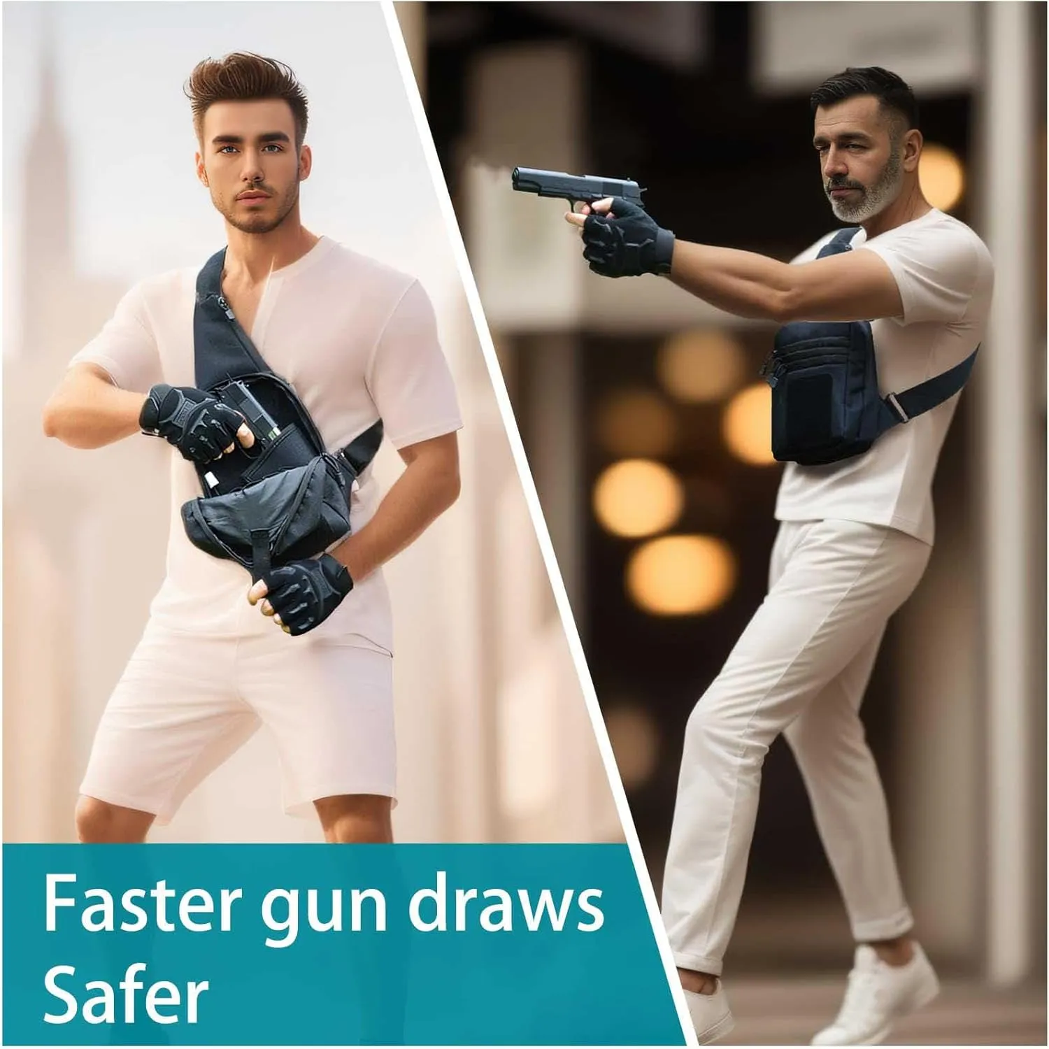 Concealed Carry Bag for Men Women - Gun Holster CCW Pistol EDC Shoulder Crossbody Sling for Handgun