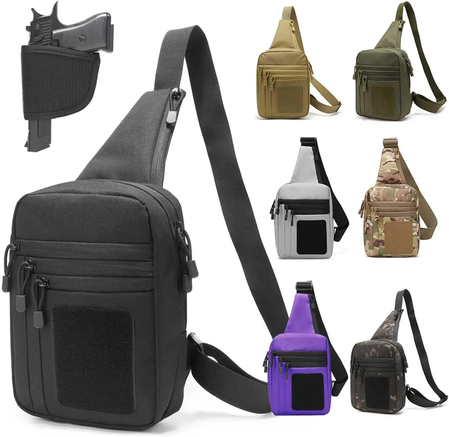 Concealed Carry Bag for Men Women - Gun Holster CCW Pistol EDC Shoulder Crossbody Sling for Handgun
