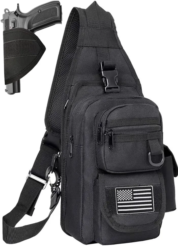 Concealed Carry Compact CCW Sling Bag Gun Sling Bag Everyday Carry Shoulder Bag Mens EDC Bag