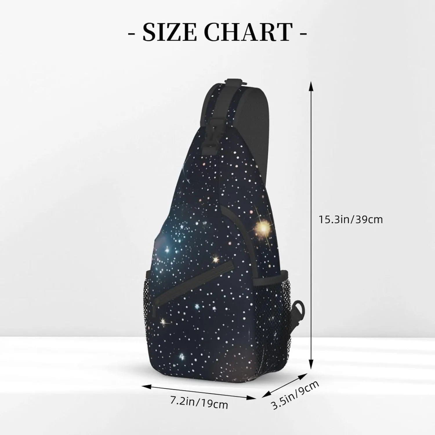Constellation Star Clusters Galaxies Print Sling Backpack, Sling Bag, Crossbody Chest Bag Daypack, for Hiking Travel