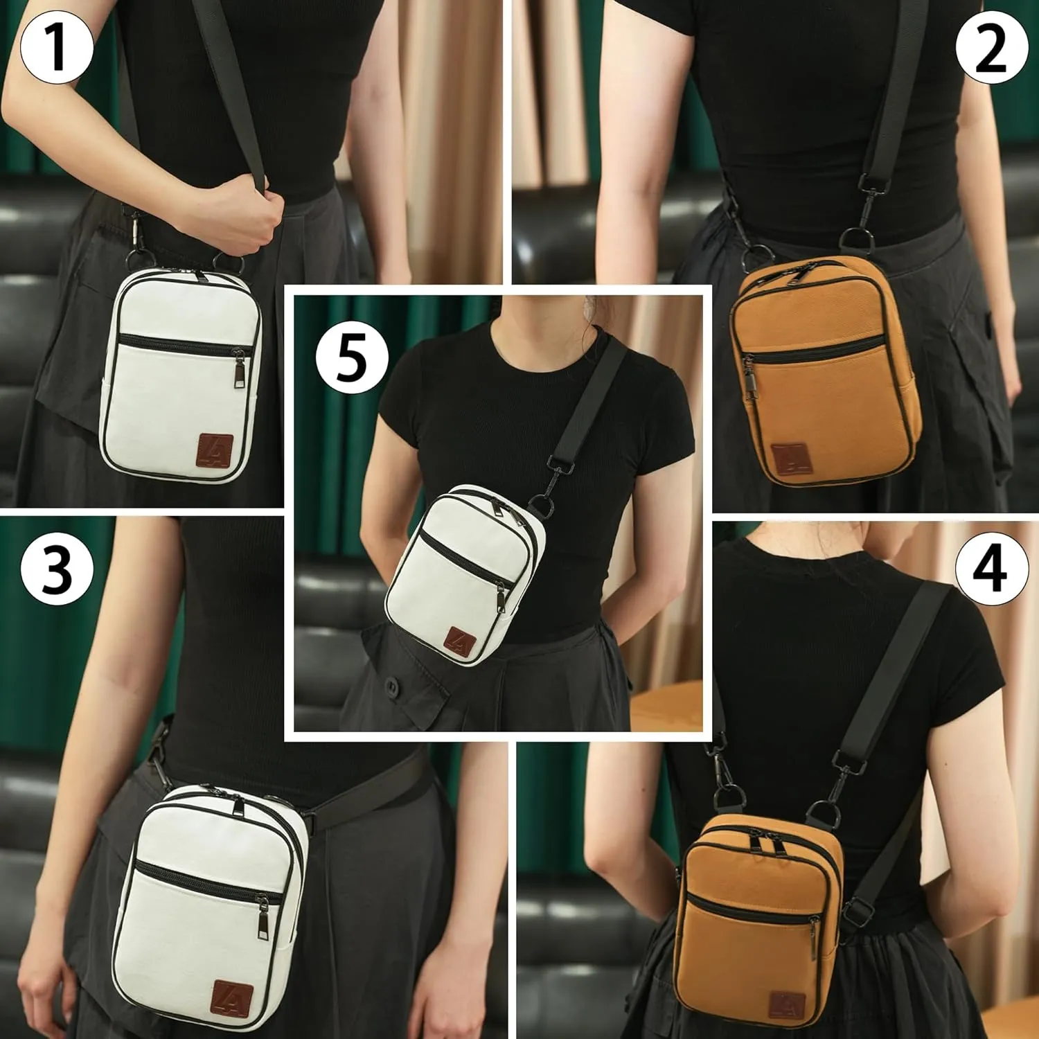 Convertible Crossbody Bag for Men/Women,Adjustable Waist/Shoulder/Backpack with 2/3 Strap,Everyday Essentials Carrier