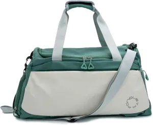 Convertible Green Gym, Sports & Travel Duffle Bag With Shoe Compartment & Wet Pocket - Overnight & Carry On Weekender