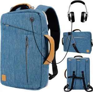 Convertible Laptop Shoulder Bag 13 14 15 15.6 17.3 Inch for Men Women Business Travel