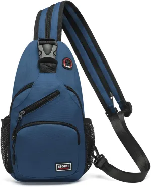 Convertible Sling Bag Crossbody Backpack, 11-Inch Pads Bags with Headphone Jack Shoulder Bag Casual Pack for Women Hiking Travel Cycling (Dark Blue)