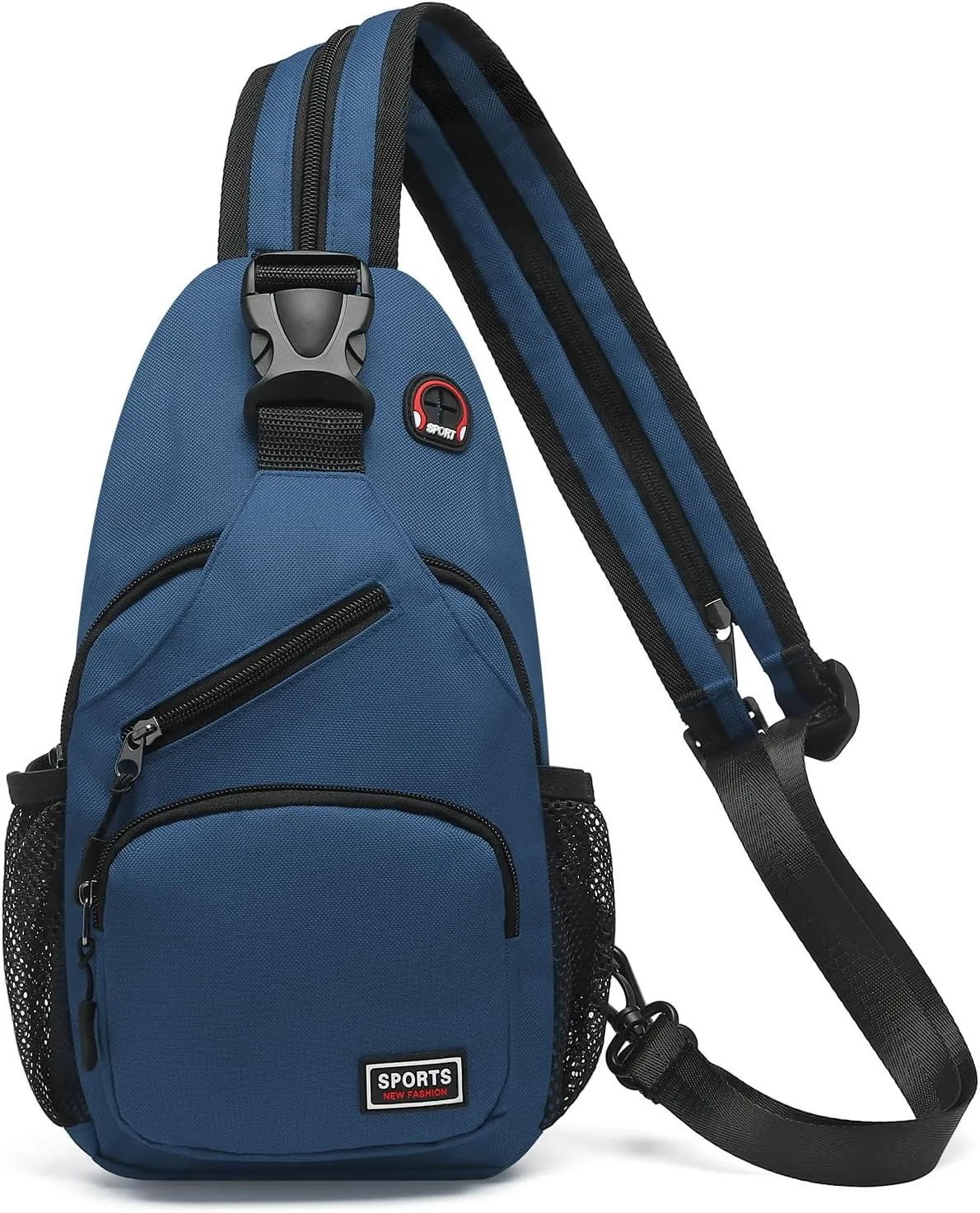Convertible Sling Bag Crossbody Backpack, 11-Inch Pads Bags with Headphone Jack Shoulder Bag Casual Pack for Women Hiking Travel Cycling (Dark Blue)