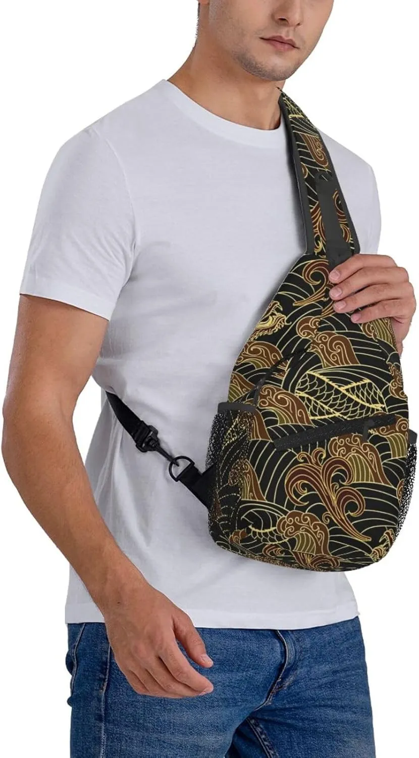 Cool Dragon Crossbody Sling Backpack Sling Bag Travel Hiking Chest Bag Dragon Daypack for Men Women