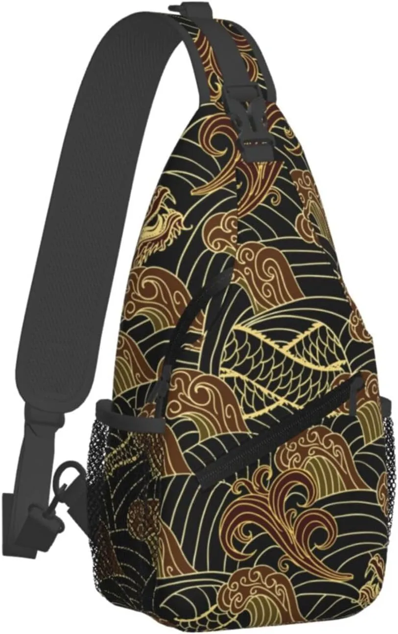 Cool Dragon Crossbody Sling Backpack Sling Bag Travel Hiking Chest Bag Dragon Daypack for Men Women