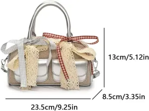 Coquette Bow Purse Cute Crossbody Bags for Women Y2k Purse Fashion Shoulder Handbag Top Handle Satchel Tote Bag