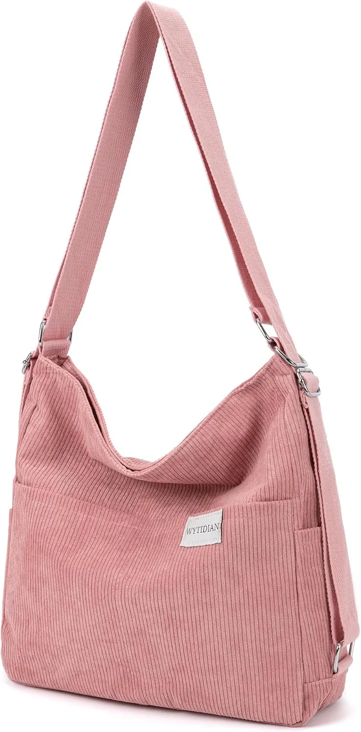 Corduroy Tote Backpack Crossbody Bag for Women, Convertible Shoulder Bags Designer Handbag for College, Work