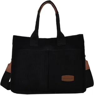 Corduroy Tote Bag for Women Crossbody Canvas Purses Handbags Shoulder Bags Satchel Bag for Teen Girls