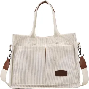 Corduroy Tote Bag for Women Crossbody Canvas Purses Handbags Shoulder Bags Satchel Bag for Teen Girls