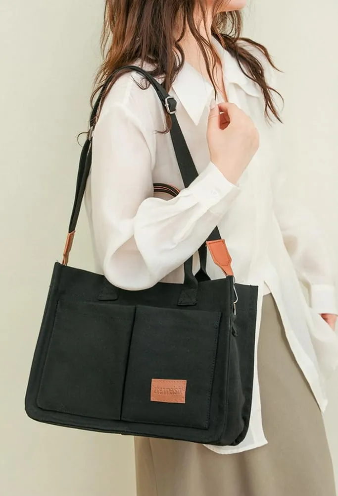 Corduroy Tote Bag for Women Fashion Multi-pocket Handbags Casual Crossbody Hobo Bag Cute Satchel Shoulder Bag 2024