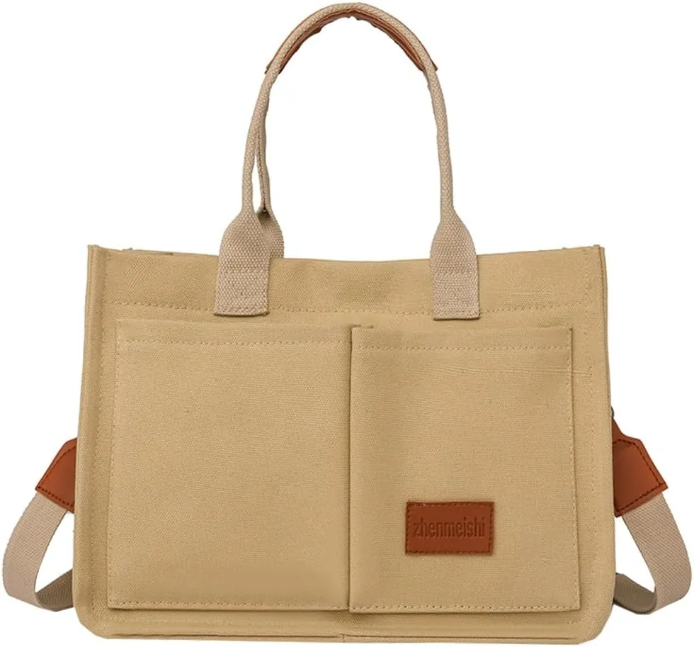 Corduroy Tote Bag for Women Fashion Multi-pocket Handbags Casual Crossbody Hobo Bag Cute Satchel Shoulder Bag 2024