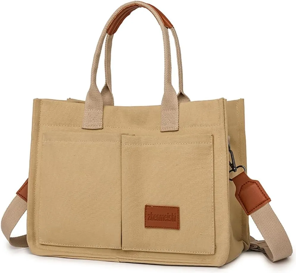 Corduroy Tote Bag for Women Fashion Multi-pocket Handbags Casual Crossbody Hobo Bag Cute Satchel Shoulder Bag 2024