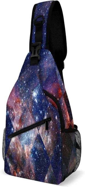Cosmic Galaxy with Nebula Crossbody Bag Multipurpose Over Shoulder Sling Backpack Travel Chest Side Pouch Daypack