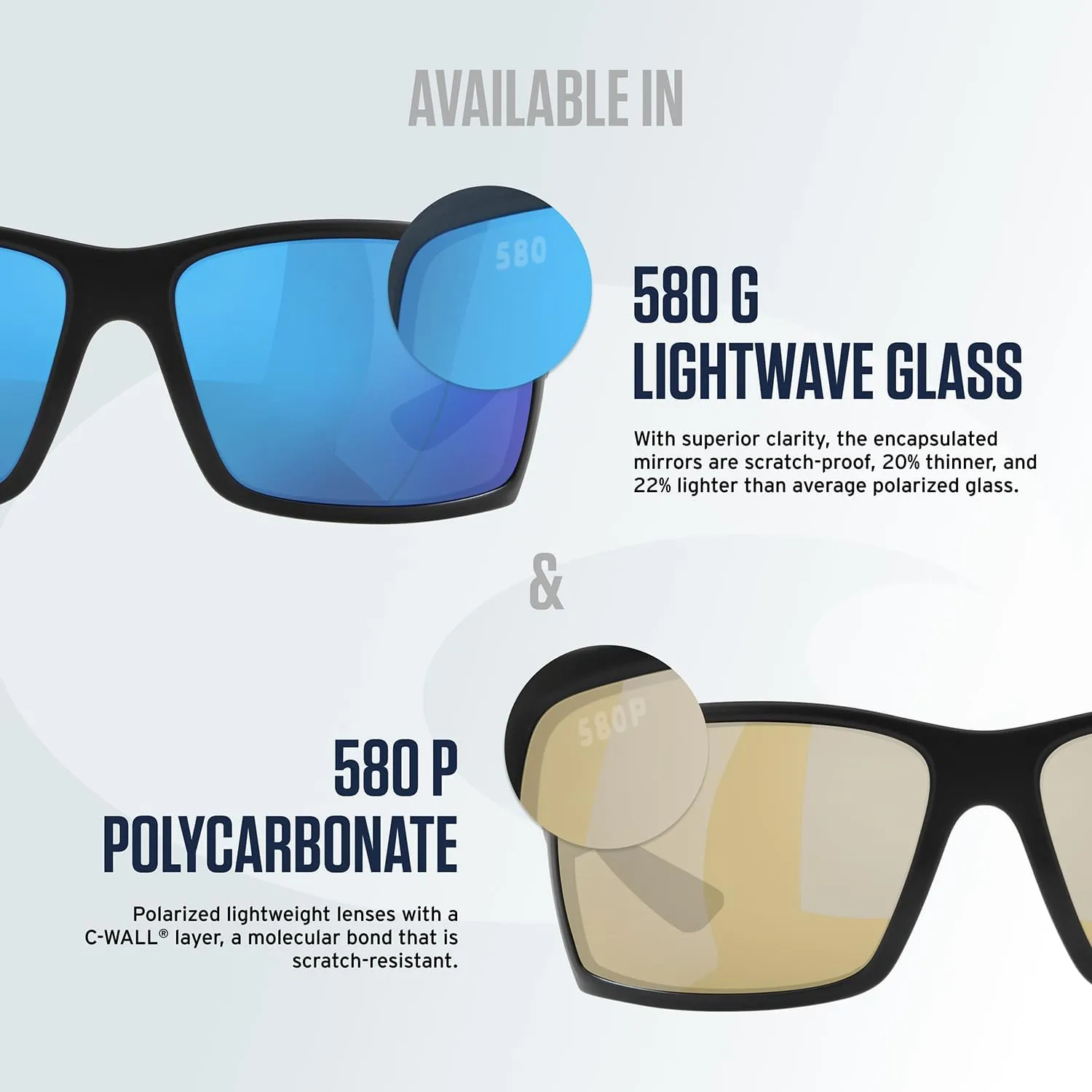 Costa Del Mar Men's Pescador Rectangular Sunglasses