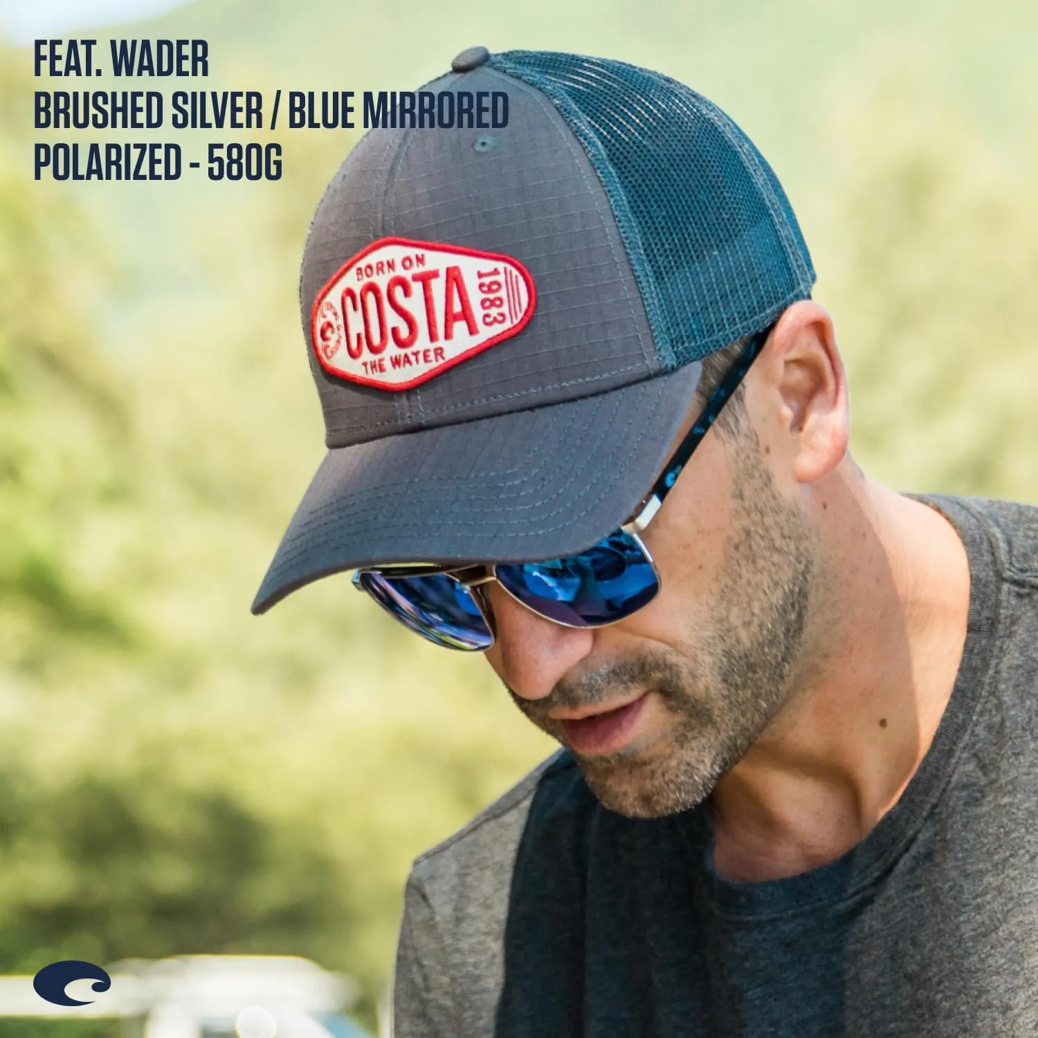 Costa Del Mar Men's Wader Rectangular Sunglasses