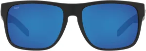 Costa Man Sunglasses Matte Black Frame, Green Mirror Lenses, 59MM