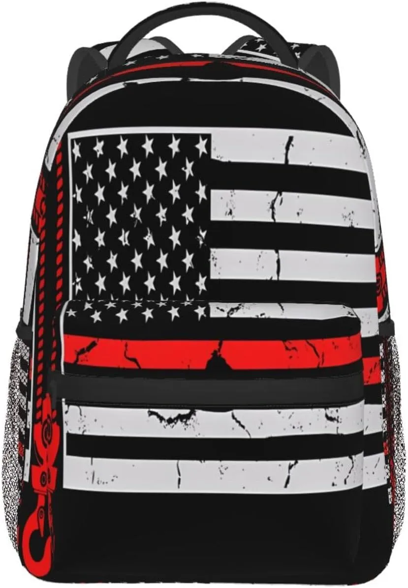 Crane Operator American Flag Casual Backpacks Sport Backpack Travel Rucksack Canvas Daypack Workout Bags with Pockets for Gym Working Hiking