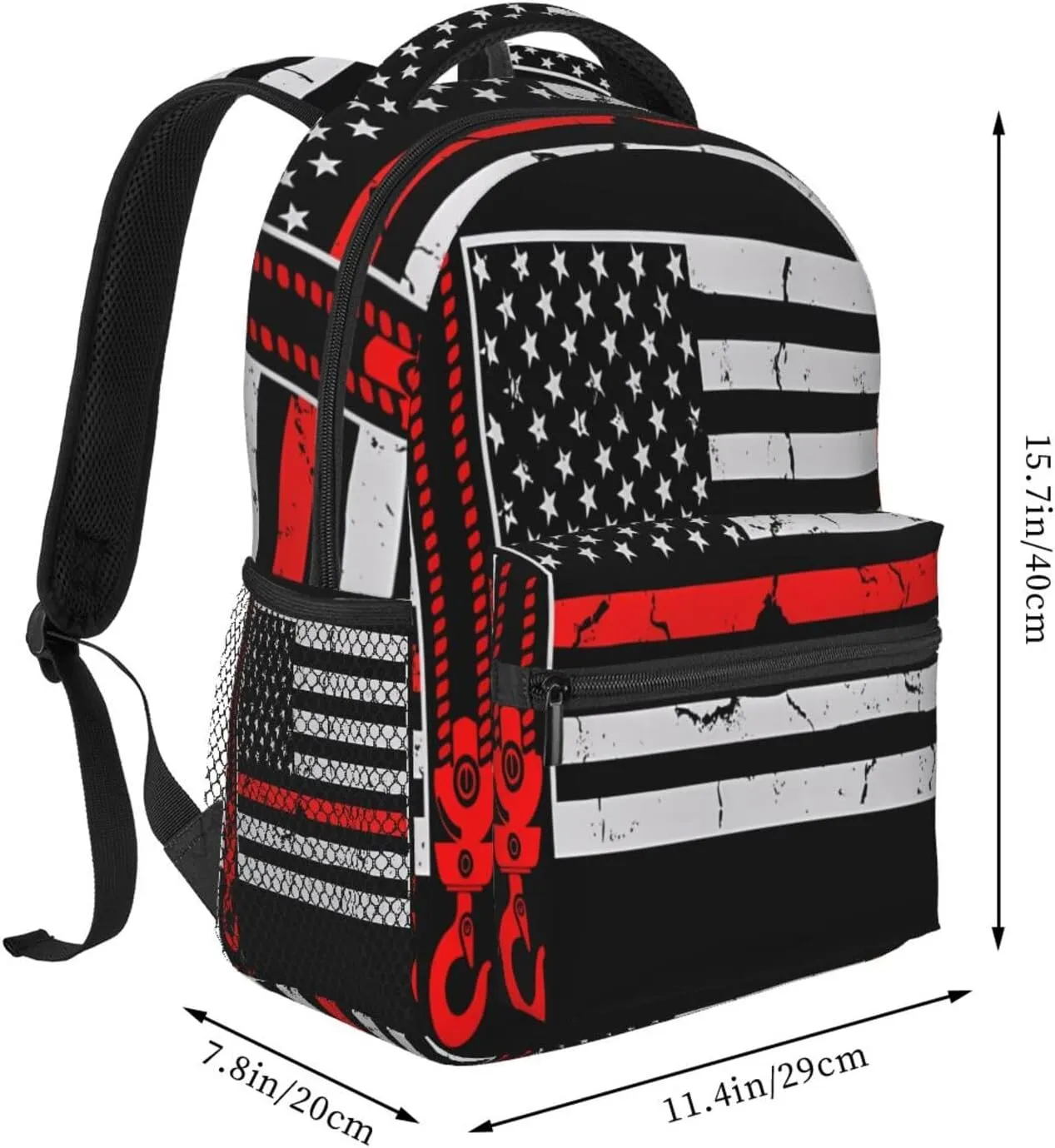 Crane Operator American Flag Casual Backpacks Sport Backpack Travel Rucksack Canvas Daypack Workout Bags with Pockets for Gym Working Hiking