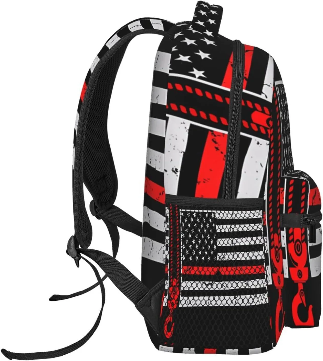 Crane Operator American Flag Casual Backpacks Sport Backpack Travel Rucksack Canvas Daypack Workout Bags with Pockets for Gym Working Hiking