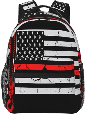 Crane Operator American Flag Casual Backpacks Sport Backpack Travel Rucksack Canvas Daypack Workout Bags with Pockets for Gym Working Hiking